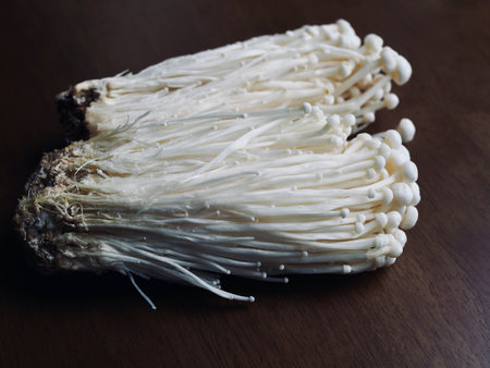 Korean Fresh Organic Enoki Mushroomの写真素材