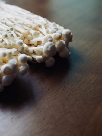 Korean Fresh Organic Enoki Mushroomの写真素材