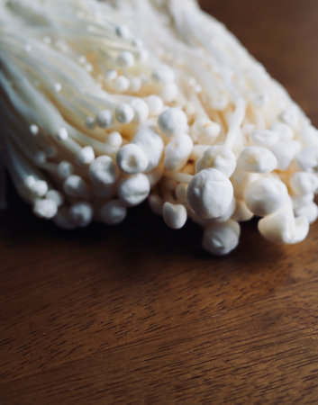 Korean Fresh Organic Enoki Mushroomの写真素材