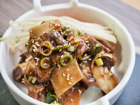 Korean food steamed beef ribsの写真素材