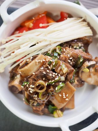 Korean food steamed beef ribsの写真素材