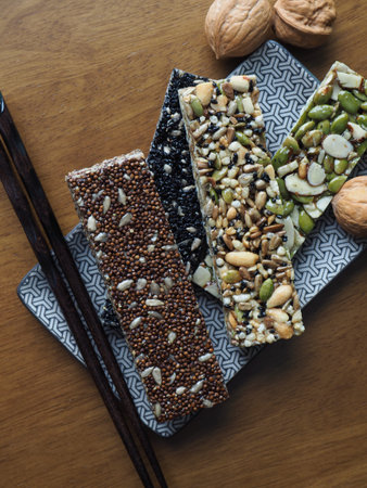 Korean traditional snacks Sweet Rice Puffs, Gangjeong, Walnut