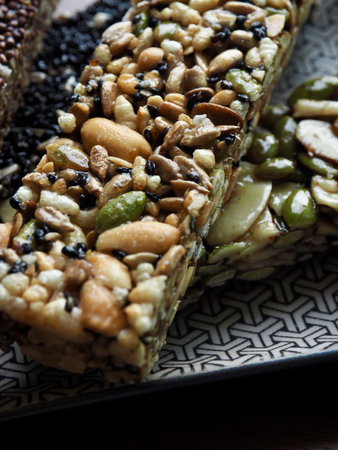 Korean traditional snacks Sweet Rice Puffs, Gangjeong, Walnutの写真素材