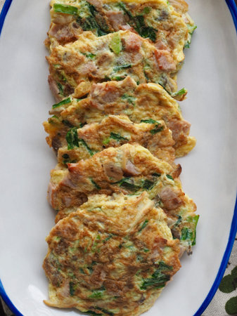 Korean style Egg vegetable pancakes