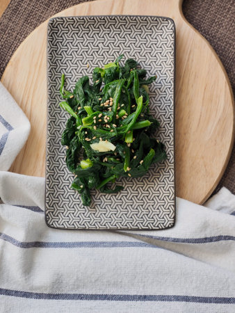 Korean traditional food spinach herbs