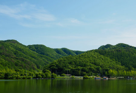 Korean summer mountains and lakes, green, environment