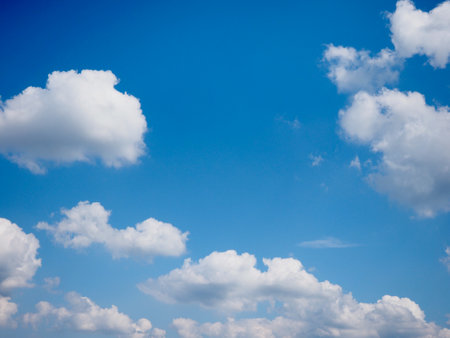 Blue sky and white cloudsの写真素材