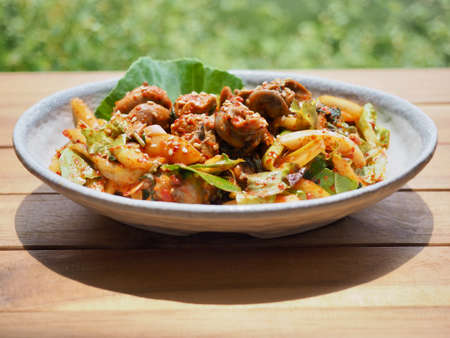 Korean food, Whelk and vegetable mixの写真素材