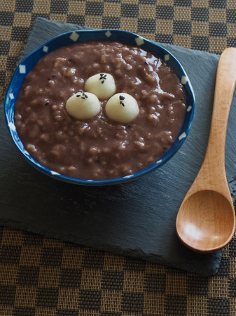 Korean traditional food Red bean porridgeの写真素材