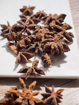 dried spices Star Anise Hall, foodの写真素材