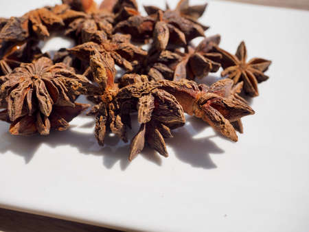 dried spices Star Anise Hall, foodの写真素材