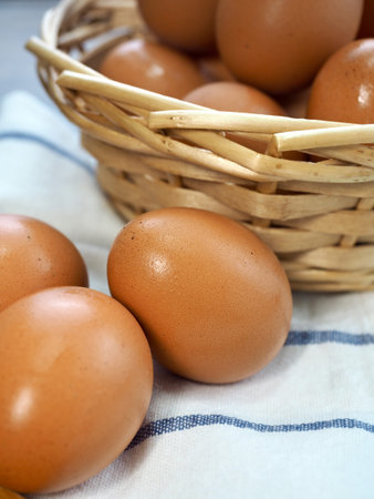Fresh brown eggs, food, cooking ingredients