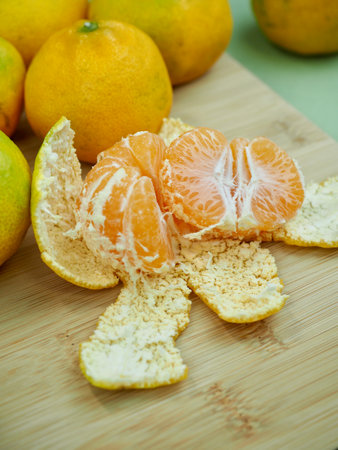 Fresh fruit Jeju citrus, mandarin, tangerineの写真素材