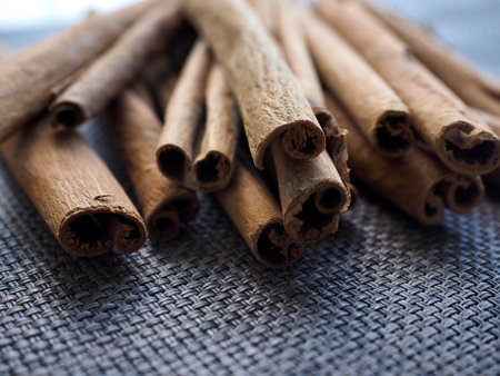 Dried spice cinnamon, cooking ingredientsの写真素材