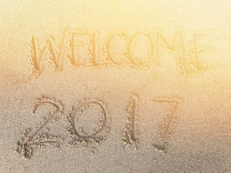 Word welcome 2017 on the beachの素材