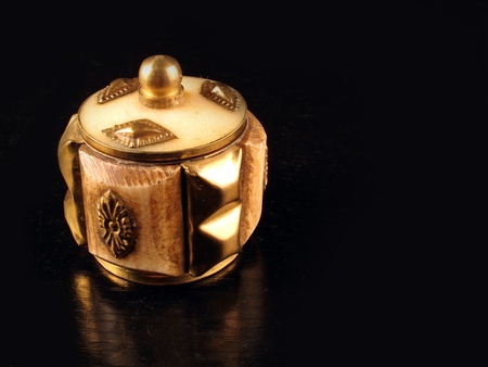 ancient box to guard small things done in bronze and marfllの写真素材