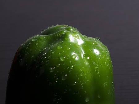 a big wet green pepperの写真素材
