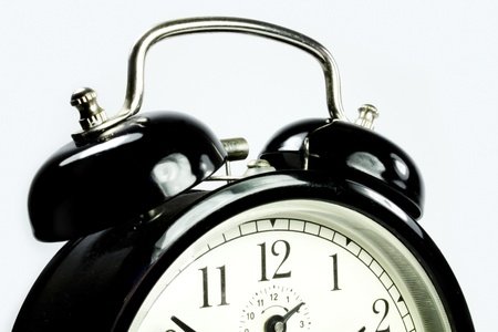 a detailed view of an antique clock in blackの写真素材