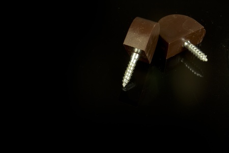 two brown piece clamping screwの写真素材