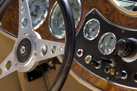 Madrid 3 Jul "Party old Classic car"  MG 1940のeditorial素材