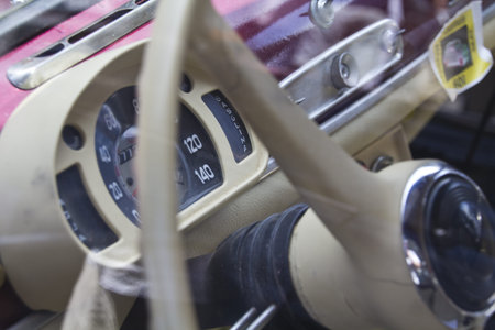 Madrid 3 Jul Party old Classic car Seat 600 1963