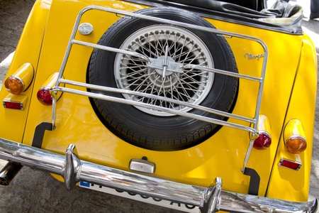 Madrid 3 Jul "Party old Classic car" Morgan 414 1952のeditorial素材