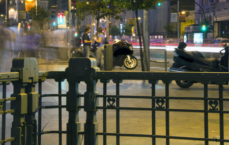 Famous and typical street of Gran Via in Madrid at night