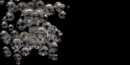 Some bubbles on a black background