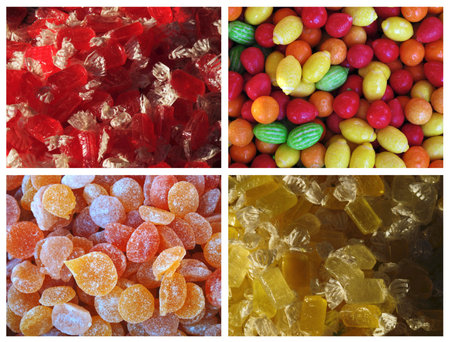 bright colorful candy green orange red