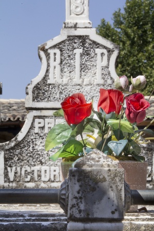 old cemetery with granite sculpturesのeditorial素材