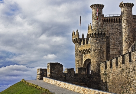 Medieval Templar Castle of year 1178 in Ponferrada, Spainのeditorial素材