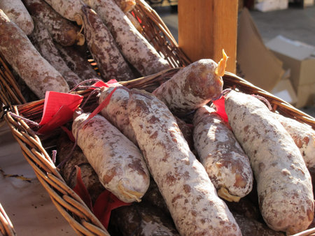 meats several in wicker basket