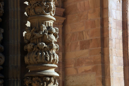 details of the famous Catholic cathedral in Astorga, Spain