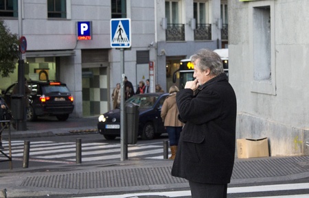 Madrid - OCT 20: Manuel Galiana famous film and theater actor walking around Madrid on OCT 20, 2011 in Madrid Spainのeditorial素材
