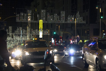 Madrid - DEC 22: Christmas atmosphere in the streets on DEC 22, 2011 in Madrid Spainのeditorial素材