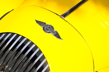 Madrid 3 Jul "Party old Classic car" Morgan 414 1952のeditorial素材