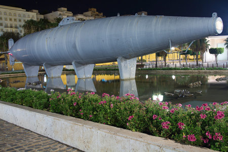 historic submarine built in 1888 by Isaac Peral in cartagena , spain