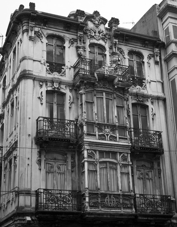 typical street of Coruna, Spainのeditorial素材