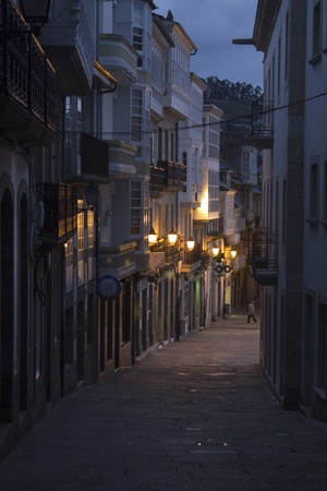 small town on the coast of Galicia (Viveiro, Spain)のeditorial素材