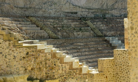ancient Roman amphitheater in Cartagena, Spainの写真素材