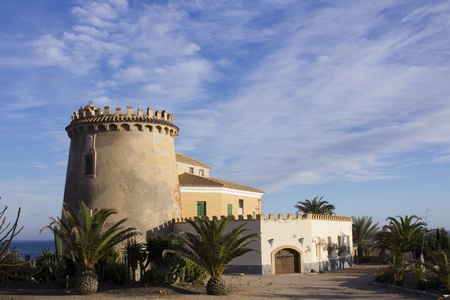 home castle at sunset on a sky with cloudsのeditorial素材