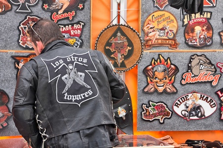 ALHAMA DE MURCIA, SPAIN 29 APRIL - Concentration Environment International Custom Bike 2012 Los Mayos, antiques and new trends are in this event - Custom Concentration The Mayos, Alhama de Murcia, Spain April 2012のeditorial素材