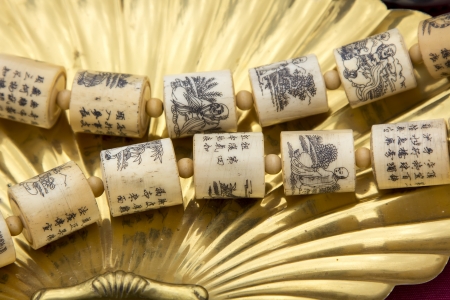 Chinese ancient prayers necklaceの写真素材
