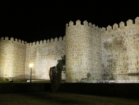 Famous medieval city walls in Avila, Spainの写真素材