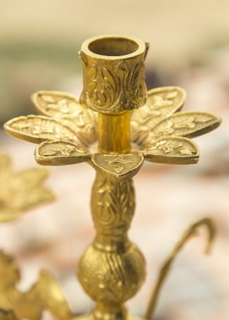 old chandelier with carved goldの写真素材