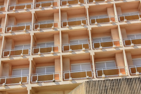 background with modern building and their balconies and Windowsの写真素材