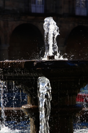 Relaxing stone fountain watersの写真素材