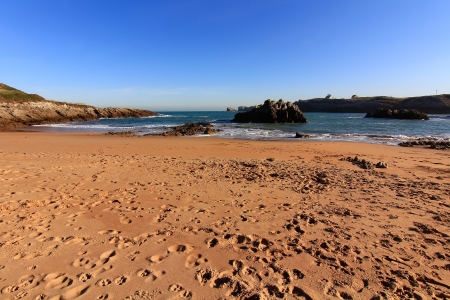 small sandy beach in North Seaの写真素材