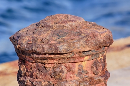 metal ship moorings oxidizedの写真素材