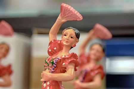 decorative figures with typical Spanish flamenco dancingの写真素材